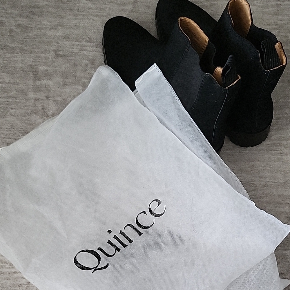 Quince Black Chelsea Lug Sole Boots Italian Suede - Picture 6 of 7